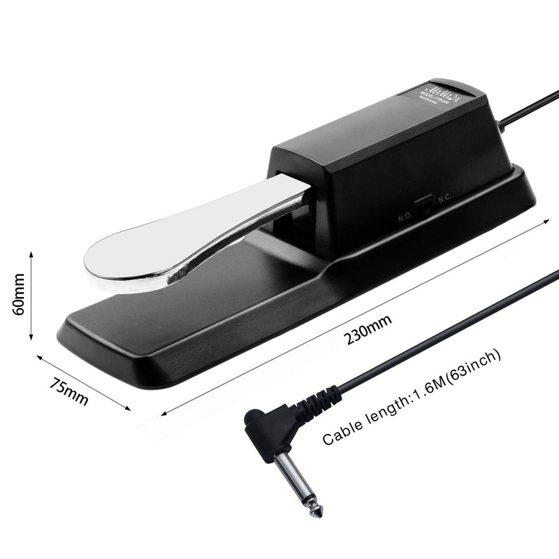 MIMIDI Sustain Pedal for Keyboard Yamaha,Roland,Casio,Korg,Behringer,Moog - Universal Piano Foot Pedal