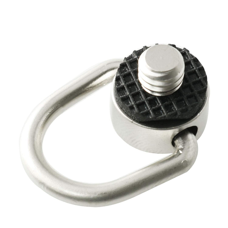 DTTRA Stainless Steel D Ring Screw Hinged Holder Camera Fixing Screw 1/4''-20 Thread Quick Release Wrist Strap Sling for Tripod DSLR Cameras