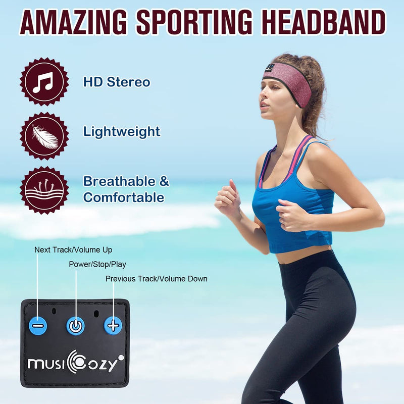[AUSTRALIA] - MUSICOZY Sleep Headphones Bluetooth Headband Wireless Music Headband Headphones, Earbuds IPX6 Waterproof for Side Sleepers Women Men Workout Running Insomnia Travel Yoga Cool Gadgets Unique Gifts 