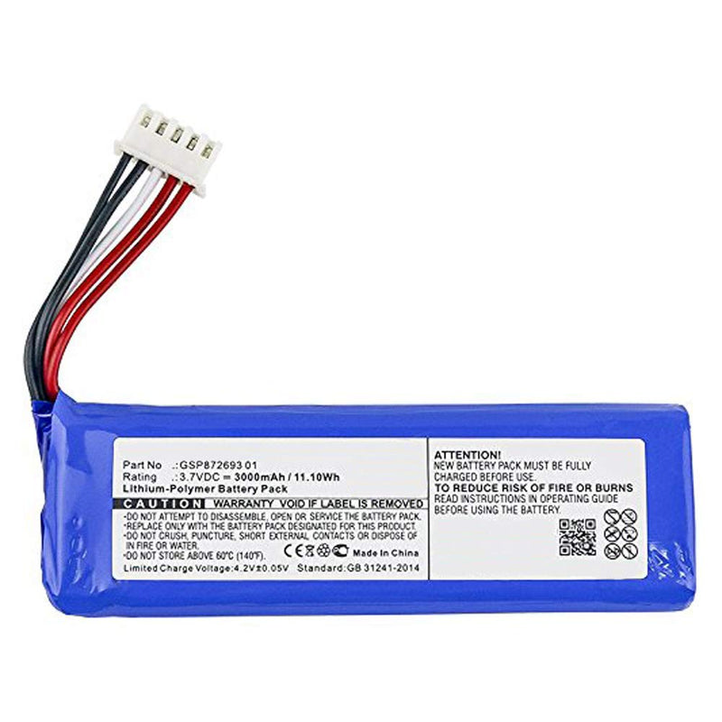 MPF Products 3000mAh GSP872693 01 Battery Replacement Compatible with JBL Flip 4 and Flip 4 Special Edition Waterproof Portable Bluetooth Stereo Speaker