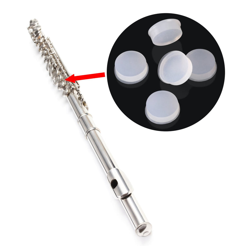 Canomo Pack of 20 Soft Rubber Flute Plugs Open Hole Plug Flutes Repair Parts Accessories, 7 X 3mm
