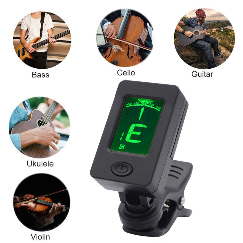 Capo,Guitar Capo Black with Guitar Tuner Clip-On Tuner for Acoustic Electric Ukulele Guitar and More