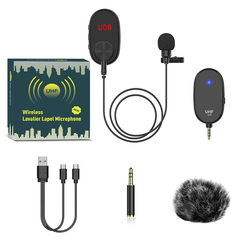 [AUSTRALIA] - UHF Wireless Lavalier Lapel Microphone,Upgraded Digital Screen Adjustable Wireless Mic System,Compatible with iPhone,Phone,PC,Laptop,Camera,ipad,Use to Live,Video Recording,TikTok,YouTube,Teaching 