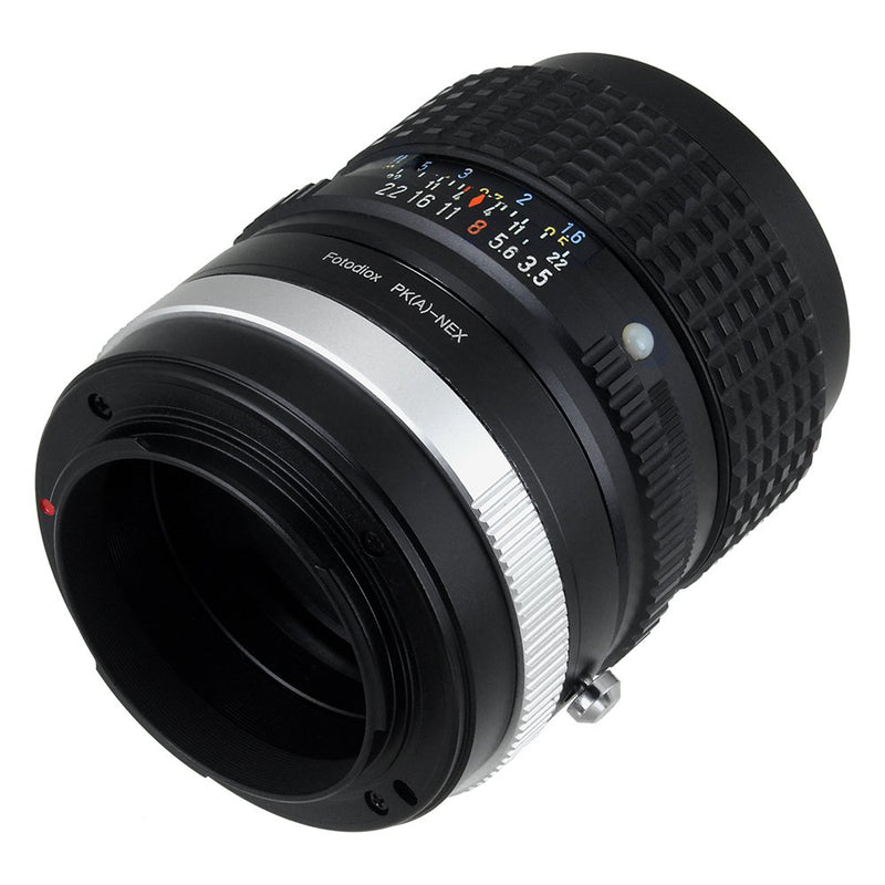 Fotodiox Lens Mount Adapter - Pentax K AF Mount (PKAF) DSLR Lens to Sony Alpha E-Mount Mirrorless Camera Body with Built-in Aperture Control Dial Standard