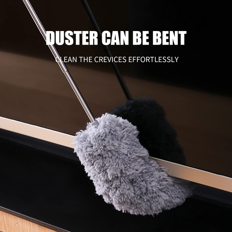 TIMIVO Microfiber Duster for Cleaning, Dusters with Extension Pole, Washable Microfibre Cleaning Tool. 2Pcs Mini Dusters for Cleaning Office, Car, Computer, Window, Air Condition (2PACK) 2PACK