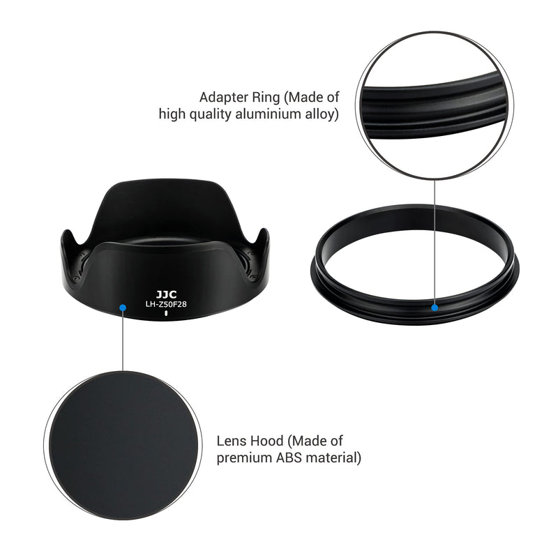 Reversible Tulip Flower Lens Hood Shade for Nikon NIKKOR Z MC 50mm f/2.8 Macro Lens on Camera Z5 Z6 Z6 II Z7 Z7 II Includes an Adapter Ring & Available to Attach 46mm Filter/Lens Cap Replace Nikon HN-41 for MC 50mm f2.8 Lens