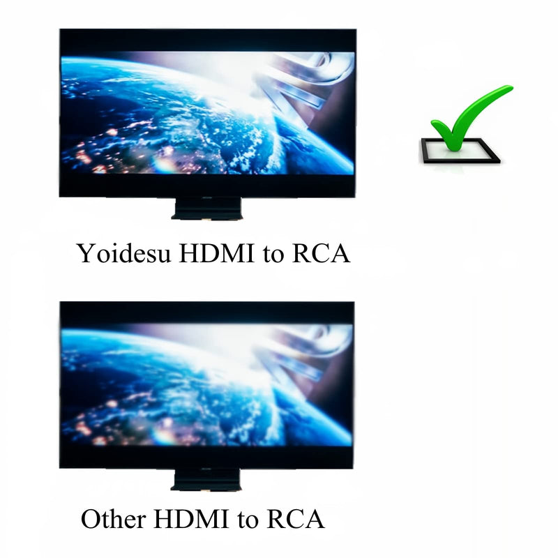 Yoidesu Digital HDMI to AV HDMI to RCA Composite Video Audio AV CVBS Adapter Converter (Black) Black