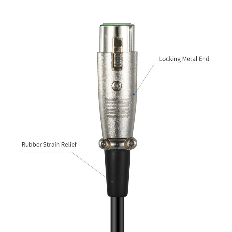 [AUSTRALIA] - Hotec Microphone Cable, XLR Female to 1/4" TS Black Cables, 19ft Mono Microphone Snake Cord 