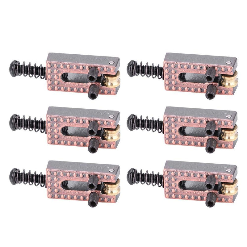 Saddle for Electric Guitar, 6 Roller Bridge Saddles for Fender Strat Tele Electric Guitar 4 colors(Red)