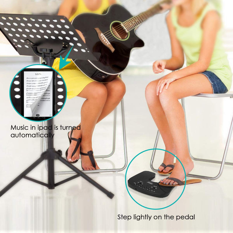 [AUSTRALIA] - ammoon Wireless Page Turner Pedal Built-in Rechargeable Battery Compatible with iPad iPhone Mac Android Tablets Smartphones 