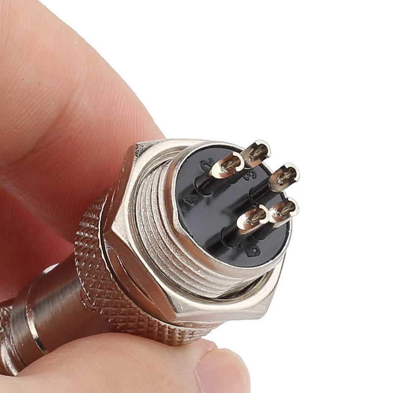 Clyxgs Aviation Plug 5-Pin 16mm Metal Male Female Panel Connector GX16-5(Pack of 10) 5 Pin