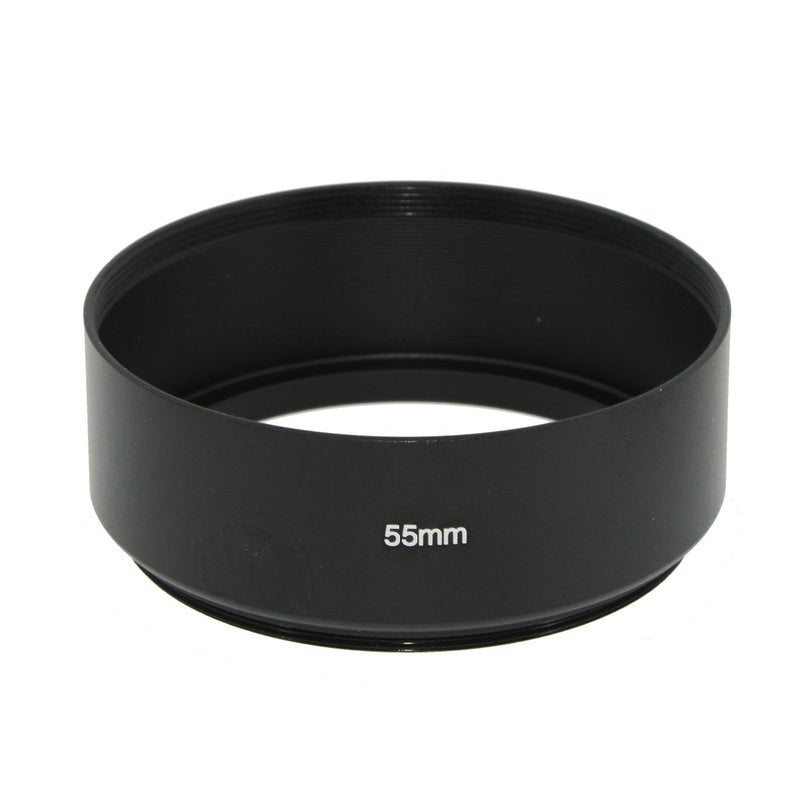 SIOTI Camera Standard Focus Metal Lens Hood with Cleaning Cloth and Lens Cap Compatible with Leica/Fuji/Nikon/Canon/Samsung Standard Thread Lens 55mm