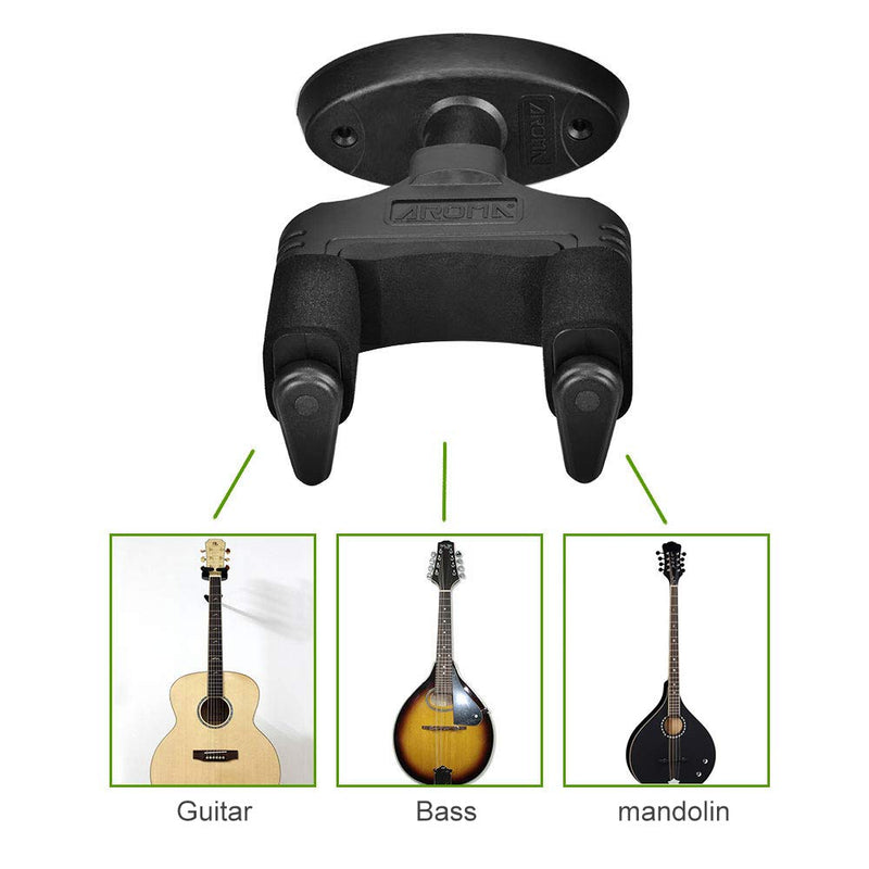 OTraki Guitar Wall Mount Bracket Auto Lock Guitar Wall Hook Hanger Stand Instrument Support for Electric Acoustic Guitar, Bass