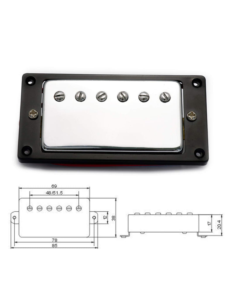 Metallor Humbucker Double Coil Pickups Neck and Bridge Compatible with LP Style Electric Guitar for Guitar Parts Replacement Set of 2Pcs Chrome.