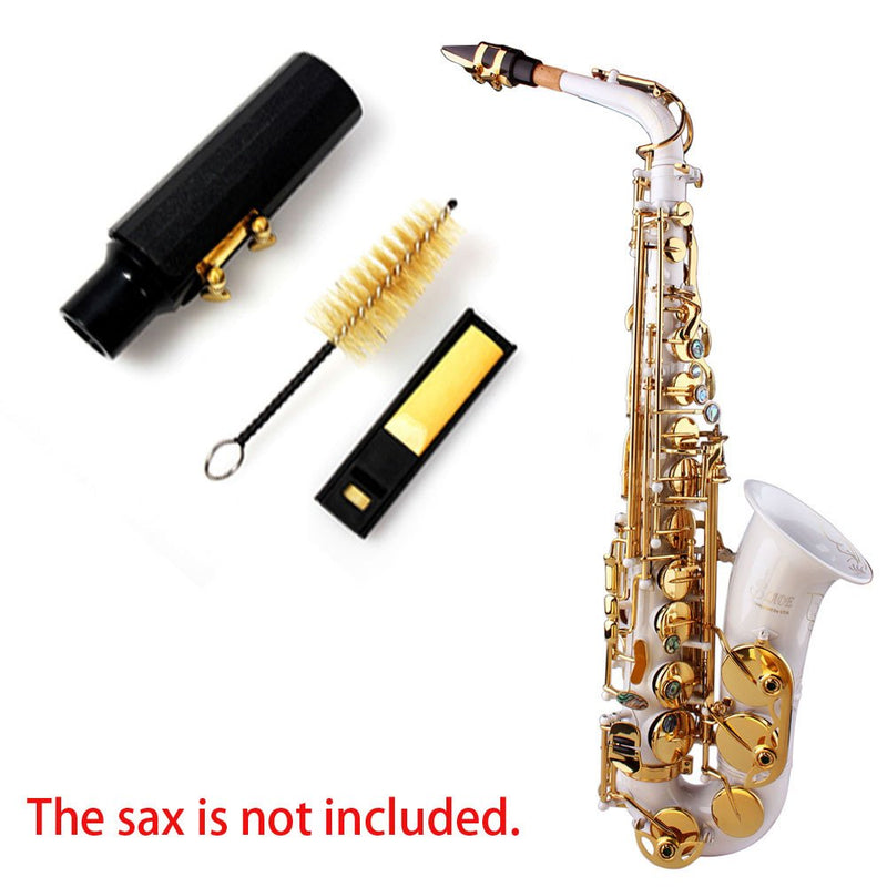 Andoer Alto Sax Saxophone Mouthpiece with Cap Metal Buckle Reed Case Cleaning Brush