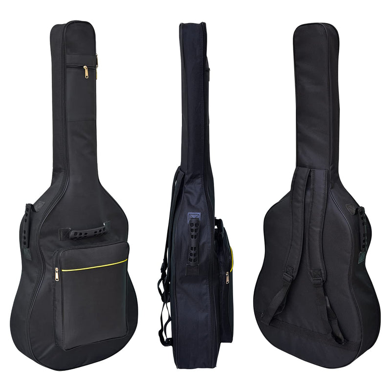 [AUSTRALIA] - DIBOER 41 Inch Acoustic Guitar Case, Acoustic Guitar Bag 0.3 Inch Thicken Sponge Pad 600D Thick Ripstop Waterproof Dual Adjustable Shoulder Strap Soft Guitar Case Gig Bag(black) black 