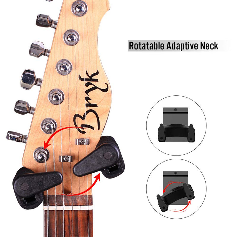 SWIFF Guitar Hanger Auto Lock Guitar Wall Hanger Wall Mount Hook Holder Stand for All String Instrument Like Electric Acoustic Guitar Bass, Banjo, Mandolin and More (Bend Base) Bend base