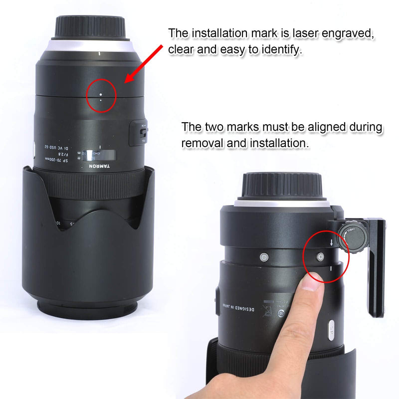 iShoot CNC Tripod Mount Ring, 76mm Aviation Aluminum Lens Collar Stand for Tamron SP 70-200mm f/2.8 Di VC USD G2 Lens (of Nikon F and Canon EF Mount), Built-in Arca-Swiss Fit Quick Release Plate