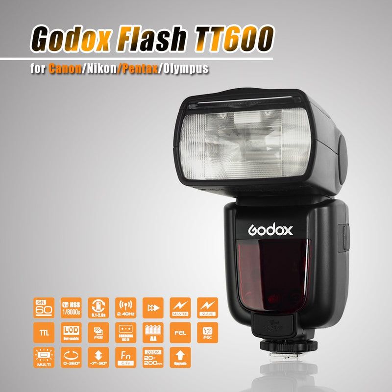 Godox TT600 Speedlite Flash with Built-in 2.4G Wireless Transmission for Canon, Nikon, Pentax, Olympus and Other Digital Cameras with Standard Hotshoe