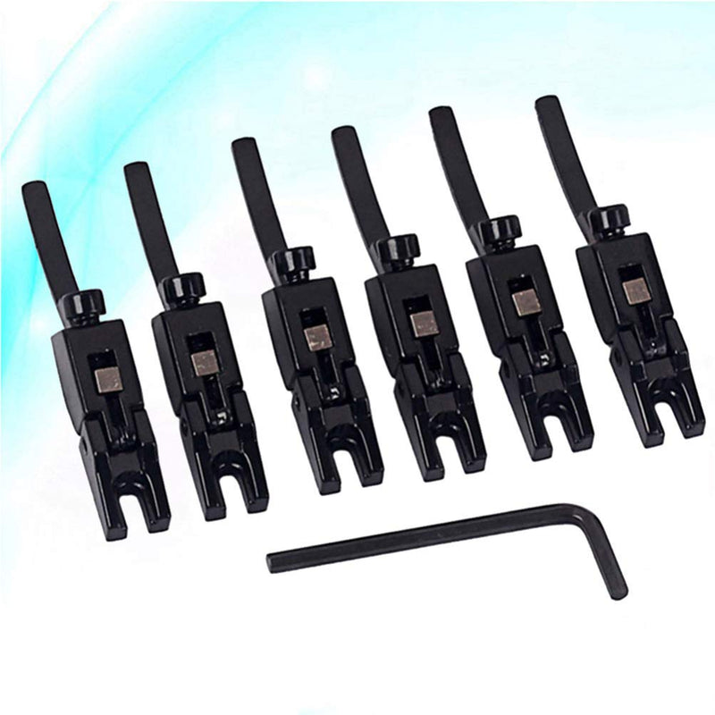 EXCEART 6PCS Guitar Bridge Saddle Electric Guitar Tremolo Roller Bridge Saddles with Truss Rod Wrench for Bass Electric Guitar(Black)