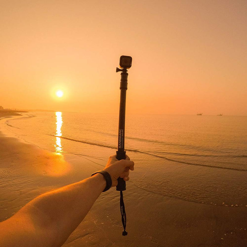 SANDMARC Pole - Black Edition: 17-40” Waterproof Extension Pole (Selfie Stick) for GoPro Hero 10, 9, 8, Max, 7, 6, Session, 5, 4, 3 - with Remote Clip
