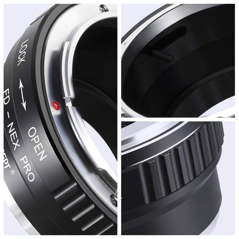 K&F Concept Lens Mount Adapter with Light-Reducing Paint Compatible for FD FL Lens to Sony NEX E-Mount Camera for Sony Alpha NEX-7 NEX-6 NEX-5N NEX-5 NEX-C3 NEX-3