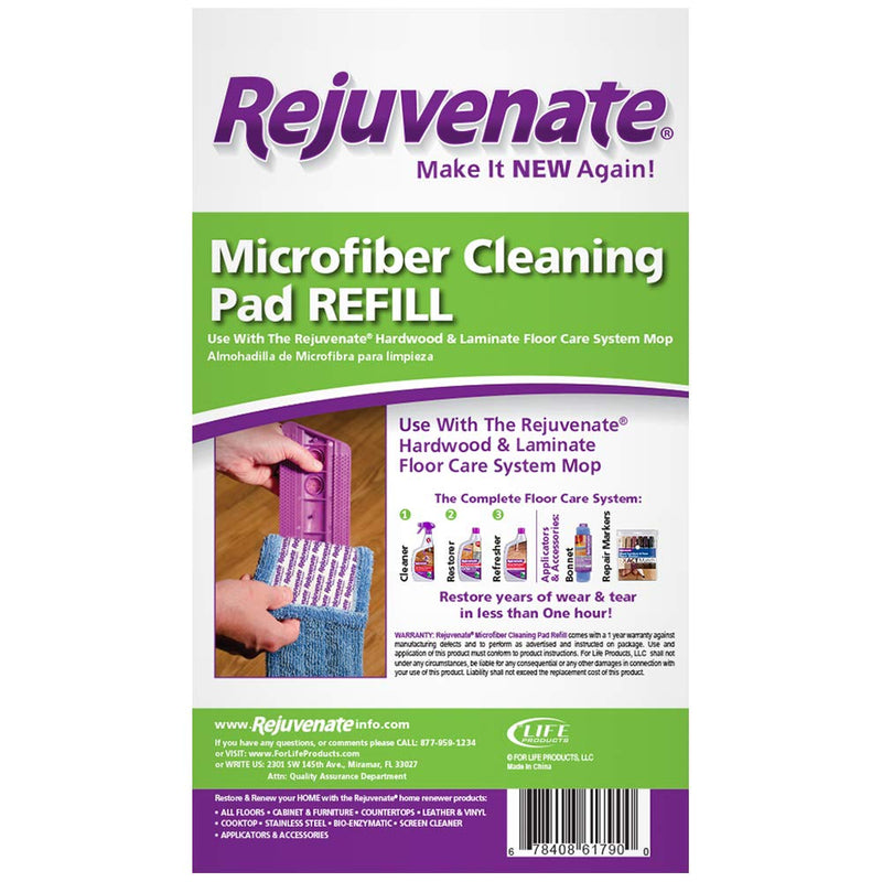 Rejuvenate Microfiber Cleaning Pad Refill Fits Hardwood & Laminate Floor Care System Mop – Use with all Rejuvenate Floor Cleaning and Restoration Products