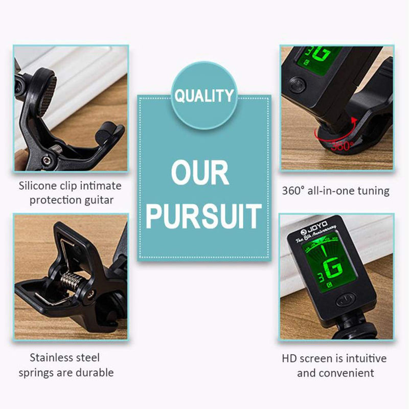 EUYuan Tuner Rotatable Clip-on Tuner LCD Display on Guitar,Bass, Violin, Ukulele Chromatic