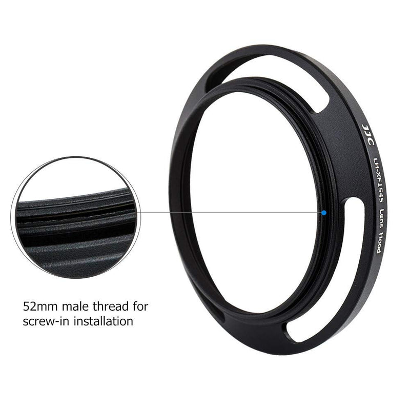 52mm Screw In Lens Hood Shade Cover for Fujifilm Fuji Fujinon XC 15-45mm F3.5-5.6 OIS PZ Lens on Camera X-T30 X-T20 X-T10 X-T200 X-T100 X-A7 X-A5 X-A10 X-E3 X-E2S X-E2 X-S10 X-T4 X-T3 X-T2 Xpro3 Xpro2