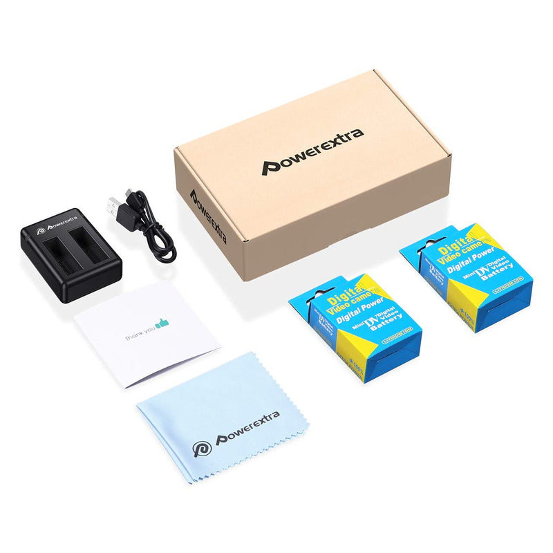 Powerextra 2 x 1500mAh Battery and Dual USB Charger Compatible with Insta360 ONE X