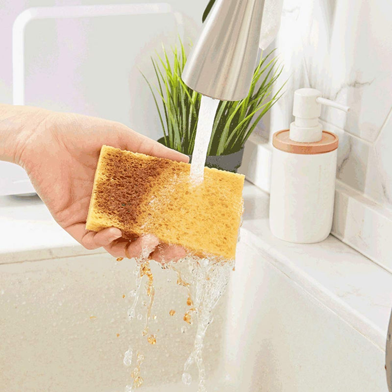 MinLia 8/12PCS Pad Palm Fiber Dishwashing Scrub Sponges, Household Kitchen Absorbing Water Non-Stick Oil Washing Pot Towel(8PCS) 8PCS