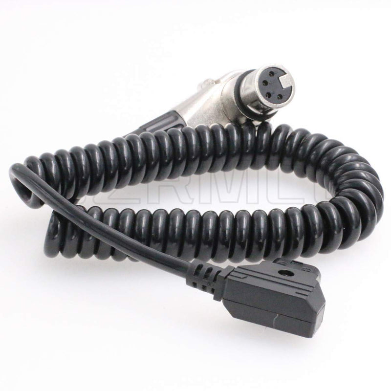 SZRMCC D-tap to XLR 4 Pin Female Coiled Power Cable for DSLR Camcorder LED Flash Light for ARRI Alexa Camera Monitor (Coiled Cable) Coiled Cable
