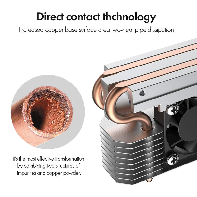 ineo M.2 2280 SSD Rocket Heatsink Built-in Cooling Fan [M3]