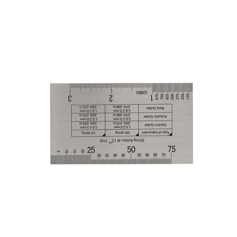 Alomejor Guitar String Gauge Stainless Steel Double Sided Multi Function String Action Ruler with Fret Protectors Fit for Guitar Bass