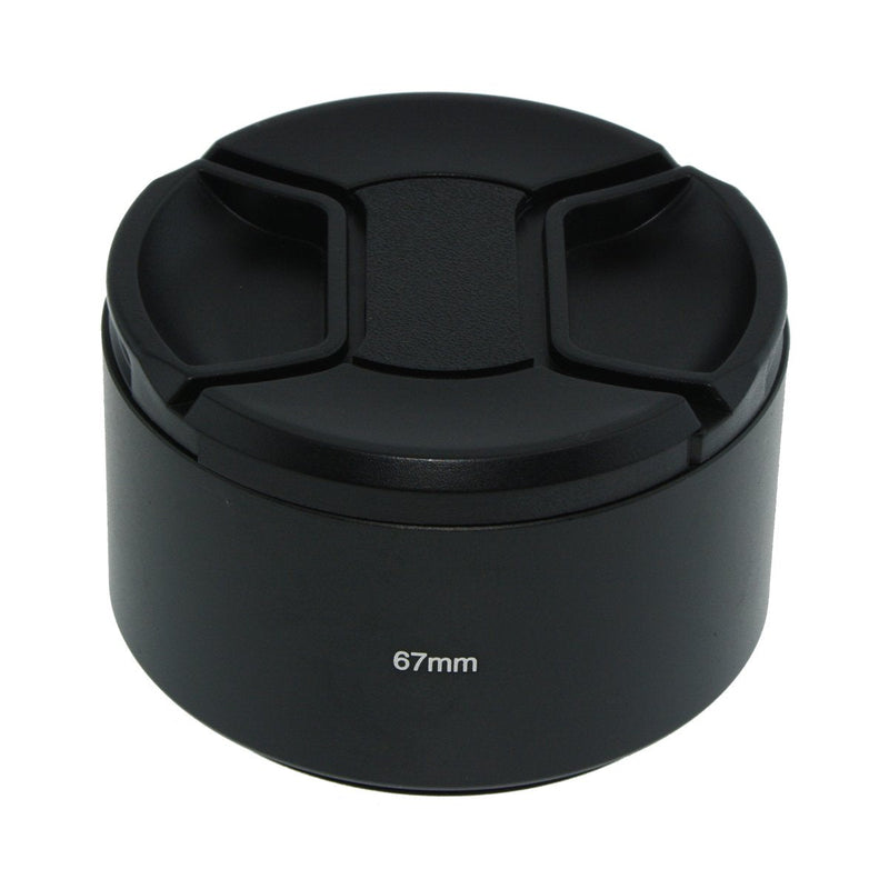 SIOTI Camera Long Focus Metal Lens Hood with Cleaning Cloth and Lens Cap Compatible with Leica/Fuji/Nikon/Canon/Samsung Standard Thread Lens 67mm