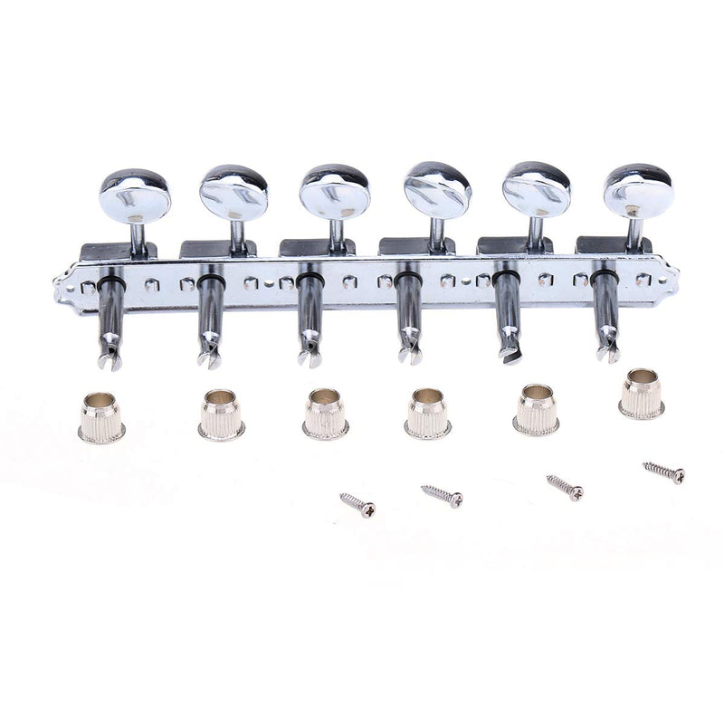 Wilkinson Deluxe Vintage 6-on-a-strip In line Split Shaft Tuners Tuning Pegs Keys Machine Heads Set for Squier/Fender Classic Vibe Strat/Tele Style Guitar, Chrome