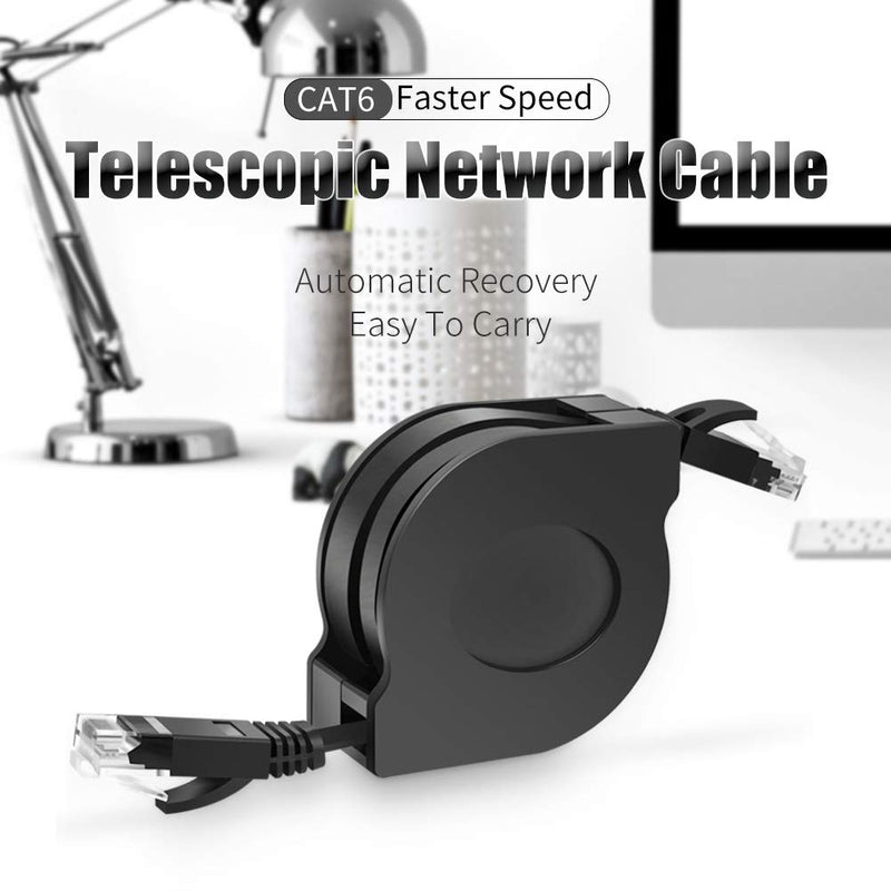 [AUSTRALIA] - Cat6 Retractable Ethernet Cable 5.9FT RJ45 8P8C Ultra Flat Gigabit Network Cable Cat 6 Laptop Internet Connection Jumper for Travel (5.9 feet) 5.9 feet (1.8M) 