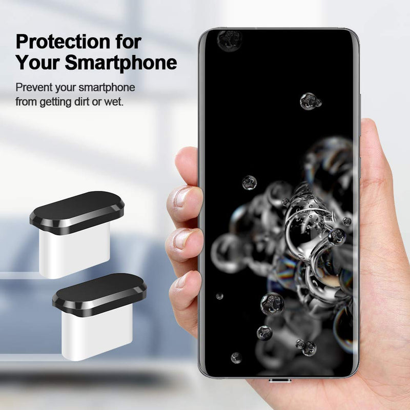 TITACUTE USB Type C Anti Dust Plug 2 Pack, USB C Port Plug Dust Cover with Mini Carrying Box Note 20 Dust Cap Plugs USB C Port Caps Protectors Compatible with Samsung Galaxy S20 OnePlus 8 Pro 9 9 Pro Black