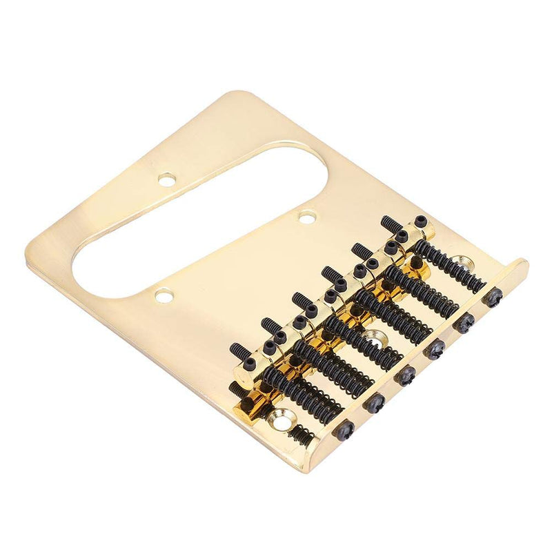 Dilwe Telecaster Guitar Bridge, Metal Guitar Bridge with Screws Wrench for TL Tele Telecaster Electric Guitar of Single Coil Pickup Gold