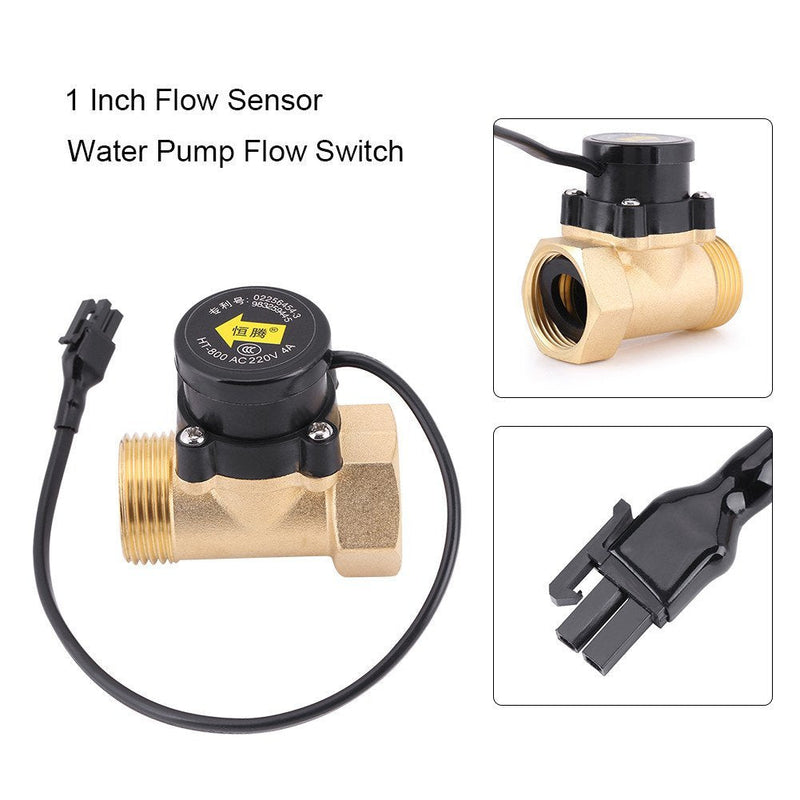 HT-800 G1 Thread 220V Magnetic Wate Flow Sensor Switch Pipe Boosting Pump Laser Machine Automatic Electronic Switch Control for Shower Low Water Pressure Solar Heater Water Circulation