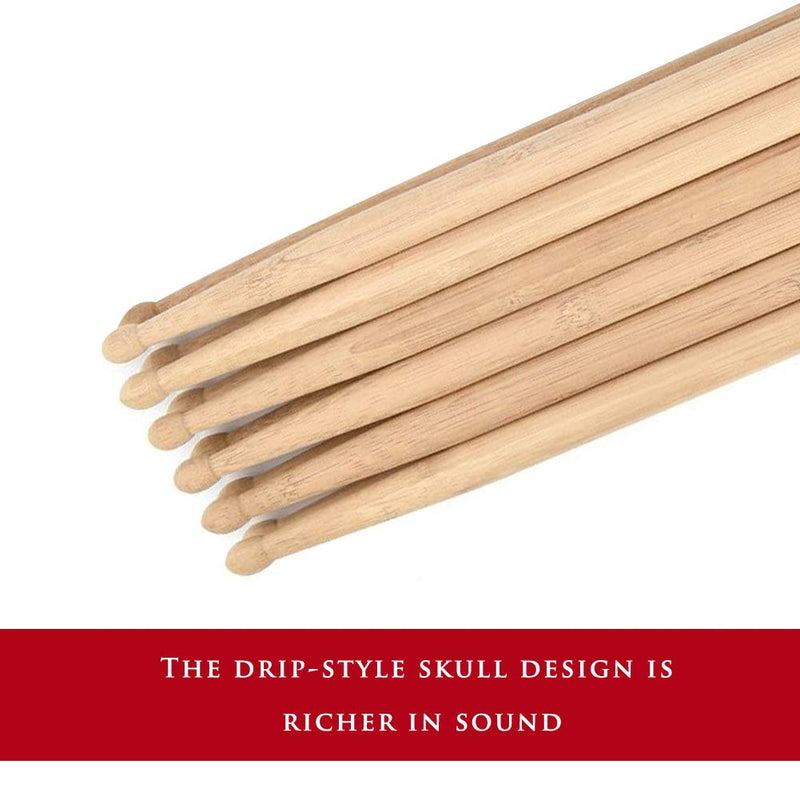 5A Drumsticks - 4Pcs Wood Tip Drumsticks Drum Sticks Classic Maple Wood Drumsticks Wood Tip Drumstick for Students and Adults, Natural