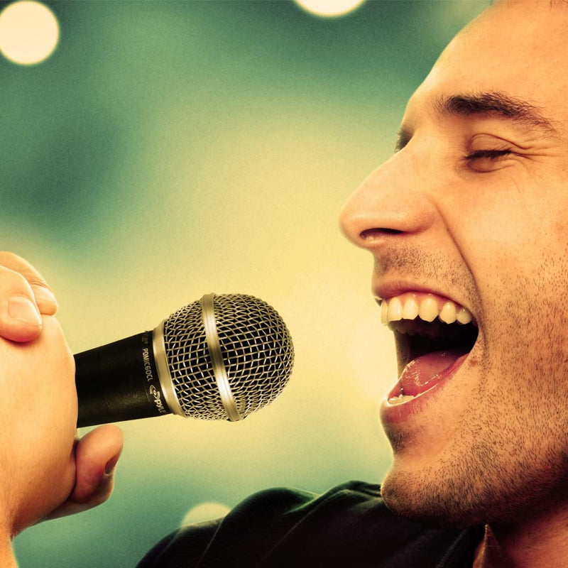Pyle Professional Dynamic Vocal Microphone - Moving Coil Dynamic Cardioid Unidirectional Handheld Microphone with ON/OFF Switch Includes 15ft XLR Audio Cable to 1/4'' Audio Connection - PDMIC59