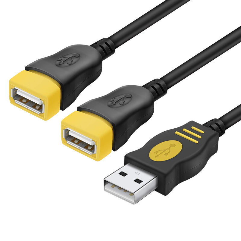 USB Splitter 2.0,Andul USB Y Cable One Male to Female Dual Hub Power Cord Extension Adapter