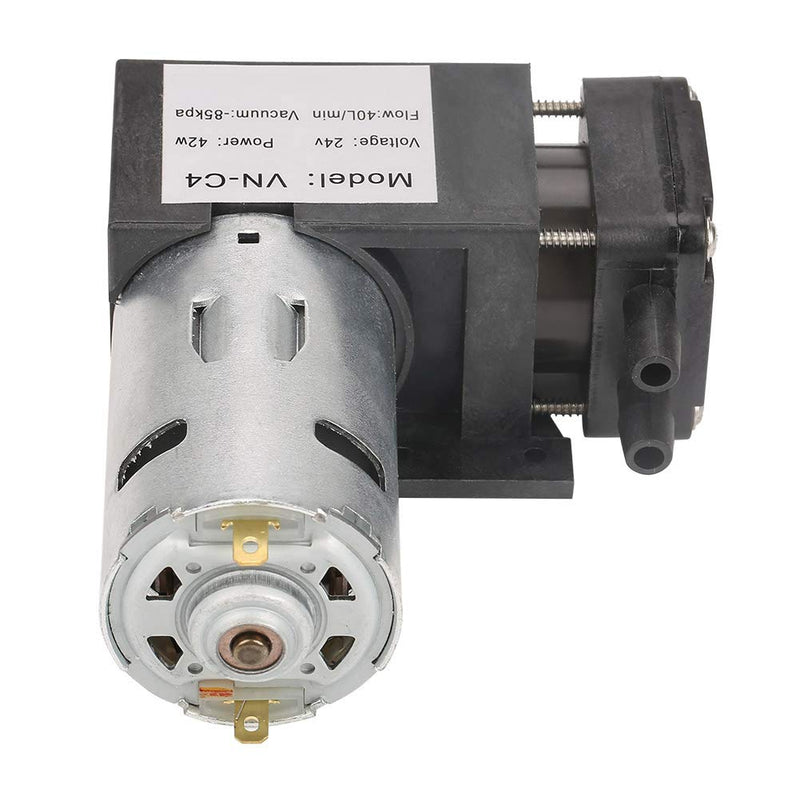 DC 24V Vacuum Pump Mini Vacuum Pump Water Air Gas Vacuum Pump -85KPa Flow 40L/min Oil-Less Vacuum Pump, Mini Air Pump Motor
