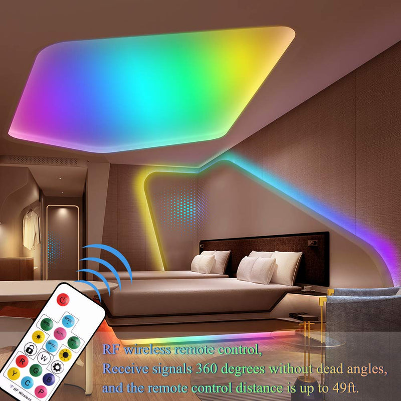 [AUSTRALIA] - LED Strip Lights USB Powered 6.56FT Waterproof RGB Dmeixs LED TV Backlight with RF Remote Control Multicolor Chasing Flexible LED Lights Rainbow Light Strip Kit for Indoor Outdoor Decoration 6.56FT/2M 