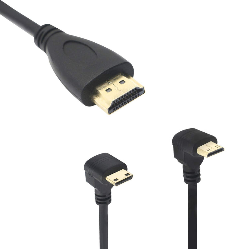 Mini HDMI to HDMI,Hdmi 90 Degree Up and Down 2pcs,Hdmi A Male to HDMI C Male -19.7IN by FENGQLONG