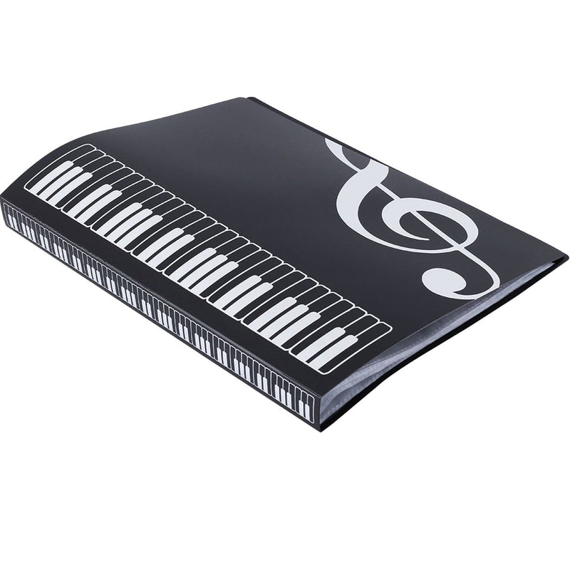 WOGOD Music Sheet File Paper Documents Storage Folder Holder Plastic.A4 Size,40 Pockets (2 Pack Black)