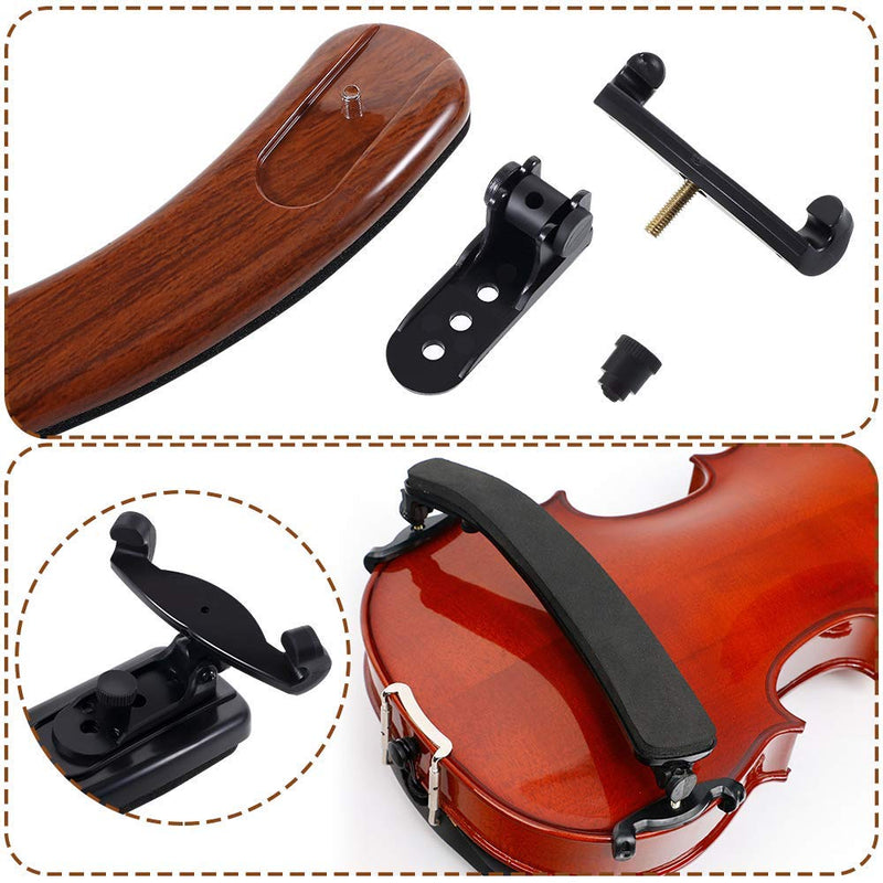 Maple Adjustable Violin Shoulder Rest EVA Foam Padded for 3/4 4/4 Size Violin (3/4 4/4 Violin or 12" 13" Viola Should Rest) 3/4 4/4 Violin or 12" 13" Viola Should Rest