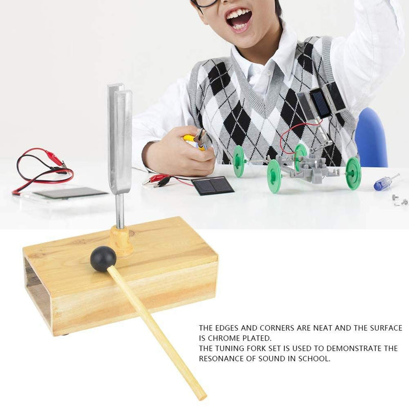 440HZ Tuning Fork Virbration Experimental Instrument with Wood Resonator Box + Knockerd Tuning Fork