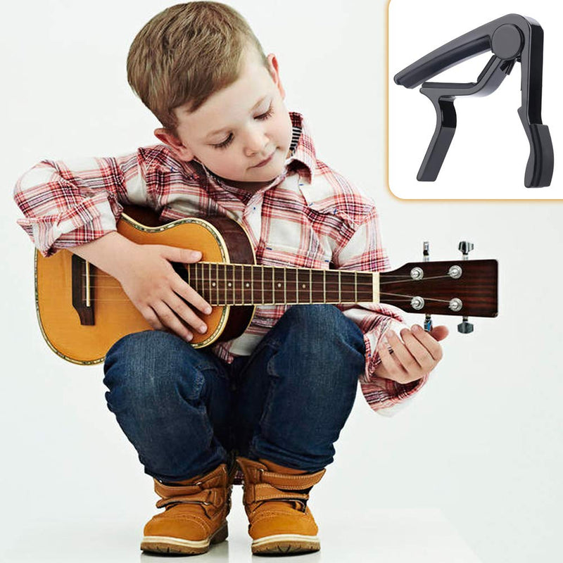 MOREYES Ukulele Capo Professional for 4 Strings Ukelele Guitar,Soprano, Concert, Tenor, Baritone (black)